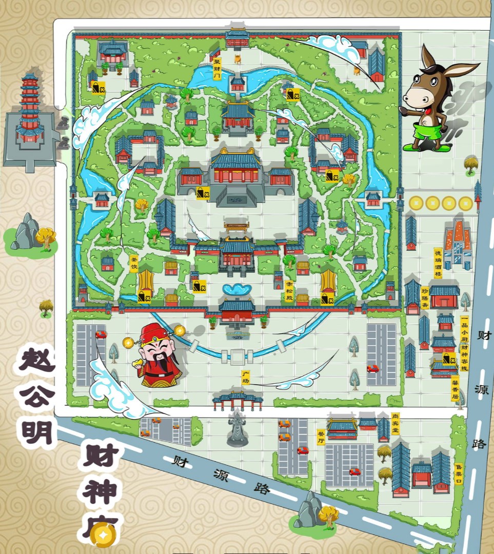 东莞寺庙类手绘地图